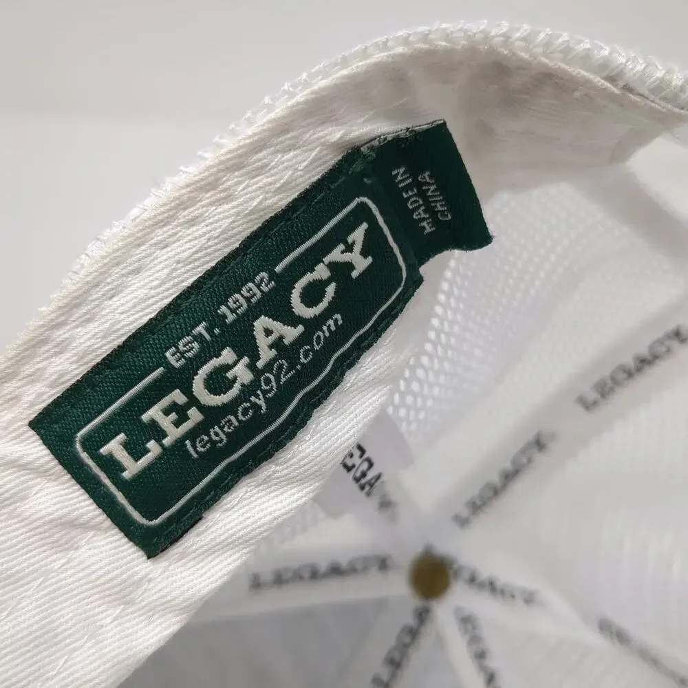 Legacy Trucker Hat Green White One Size Misty Mountain Camp Resort 1968 Trees